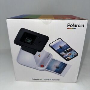 Polaroid Lab Camera Brand New In Box White With Small Rainbow Stripes In Front